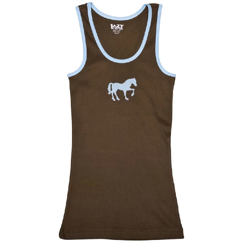 Horse Filly Silhouette Juniors Tank Top mint tank top