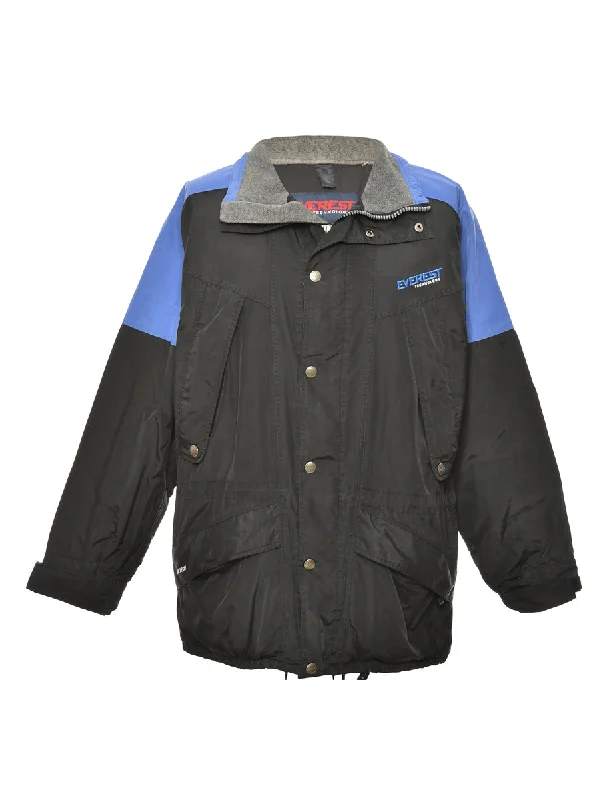 Zip-Front Blue & Black Mountaineering Jacket - L Fitted Jacket Loose Jacket Oversized Jacket Zip-Front Blue & Black Mountaineering Jacket - L Fitted Jacket Loose Jacket Oversized Jacket