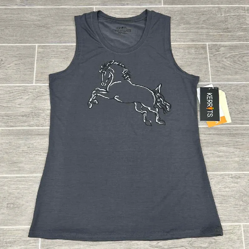 Kerrits Tails Up Tank Top, Size Small glitter tank top