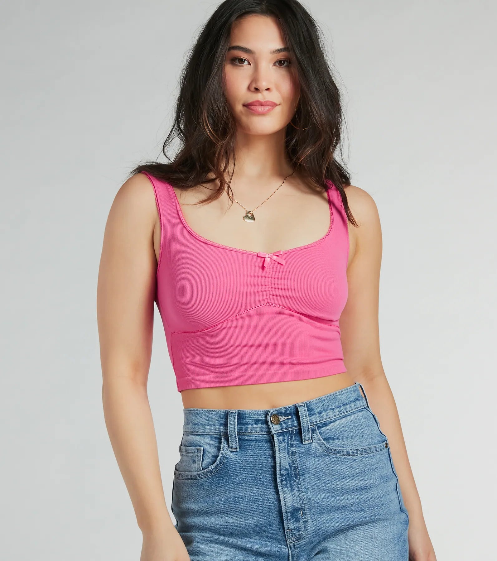 Simply The Best V-Neck Bow Seamless Tank Top print tank top