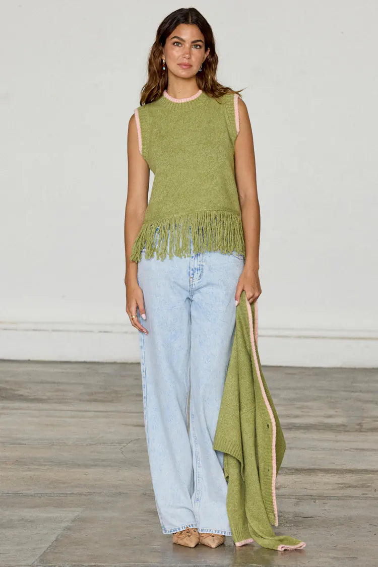 Never Fully Dressed Knit Tank Top - Olive strapless tank top