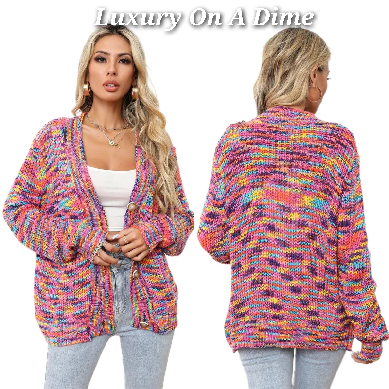 Bright Colorful Knit Long Sleeve V-neck Patck Pocket Cardigan Button-Up Sweater Houndstooth Herringbone Solid Bright Colorful Knit Long Sleeve V-neck Patck Pocket Cardigan Button-Up Sweater Houndstooth Herringbone Solid