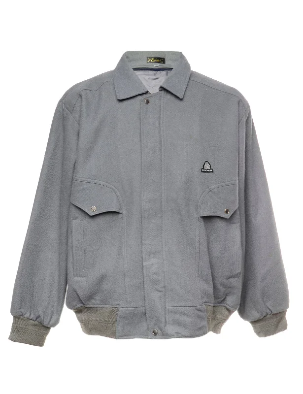 Zip Front Wool Jacket - L Zippered Jacket Buttoned Jacket Snapped Jacket