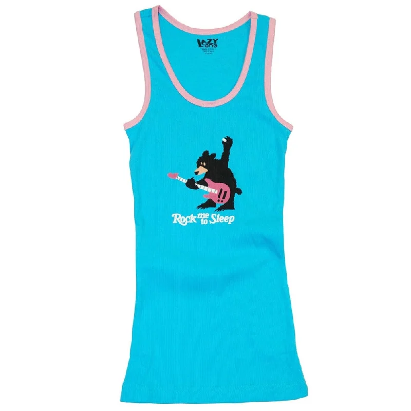 Bear Rock Me To Sleep Juniors Tank Top gold tank top