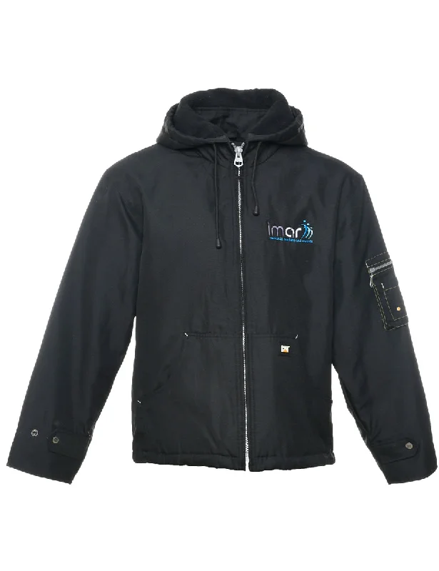 Zip Front Hooded Jacket - M Denim Jacket Leather Jacket Suede Jacket