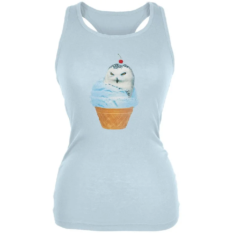 Ice Cream Cone Owl Red Juniors Soft Tank Top vibrant tank top
