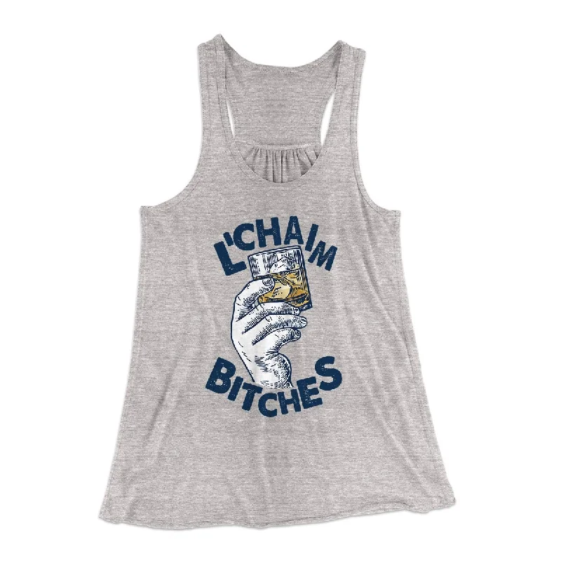 L'Chaim Bitches Women's Flowey Tank Top crossback tank top