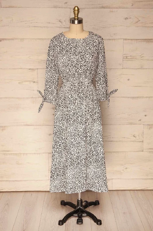 Digermulen | Black & White Leopard Dress