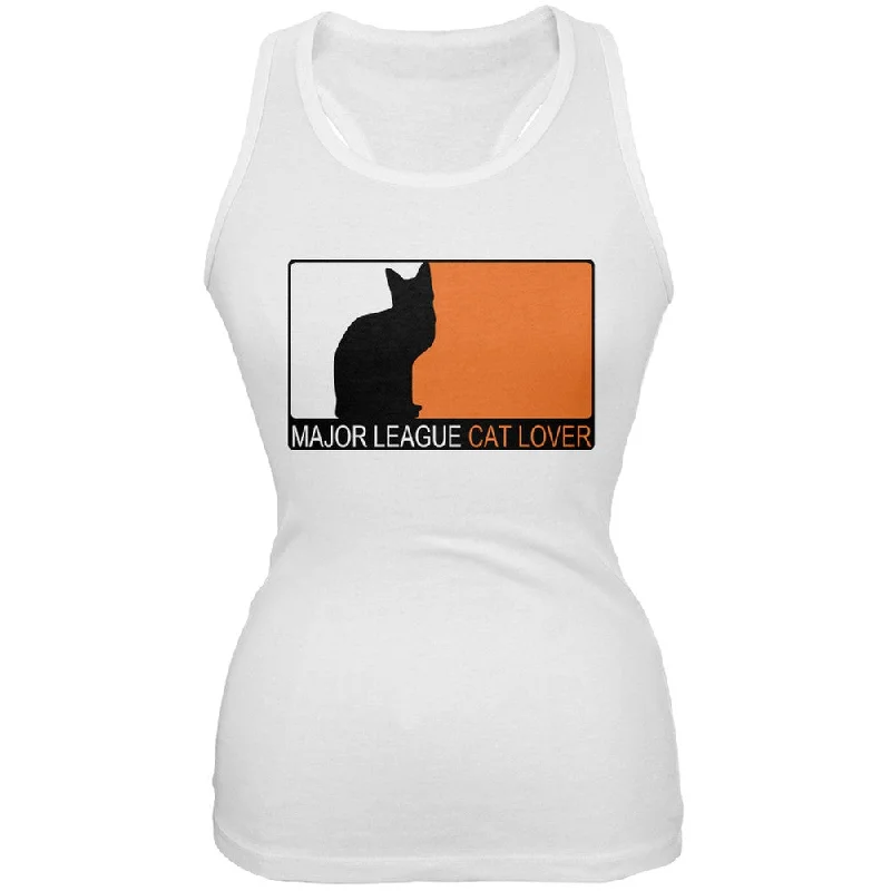 Major League Cat Lover White Juniors Soft Tank Top fashionable tank top