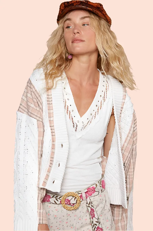 POL Cable Knit Jacket Patchwork Retro Button-up Chunky Plaid Oversized Cardigan Stylish Fashionable Trendy POL Cable Knit Jacket Patchwork Retro Button-up Chunky Plaid Oversized Cardigan Stylish Fashionable Trendy