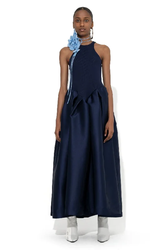 NAVY FULL SKIRT TANK TOP DRESS lemon yellow tank