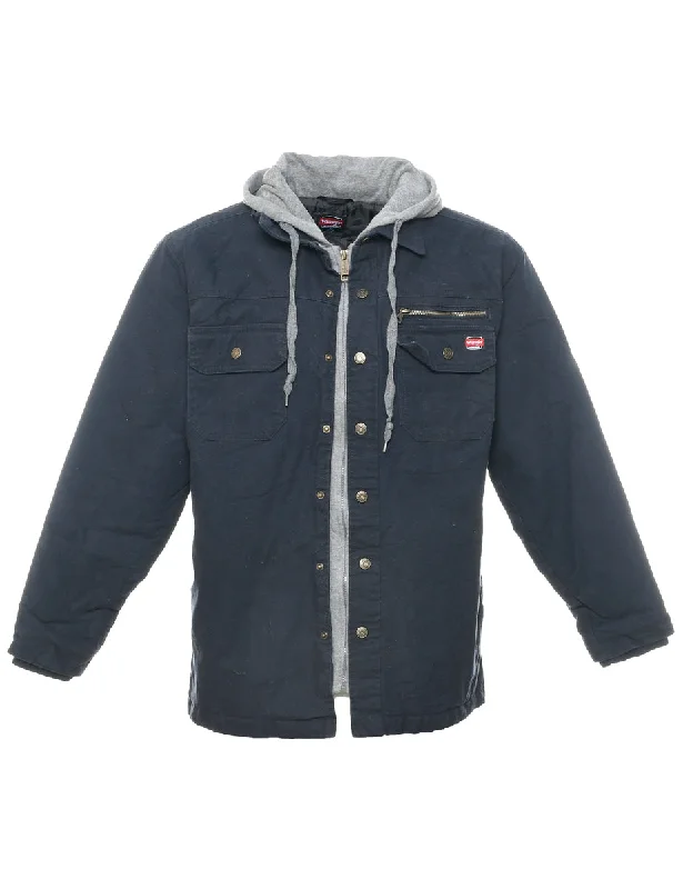 Wrangler Black Jacket - M Stand-Up Collar Roll-Neck Collar Turtle Neck