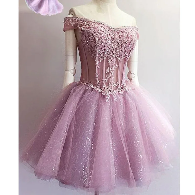 Charming Purple off shoulder see through charming unique style homecoming prom dresses, BD00150 Charming Purple off shoulder see through charming unique style homecoming prom dresses, BD00150