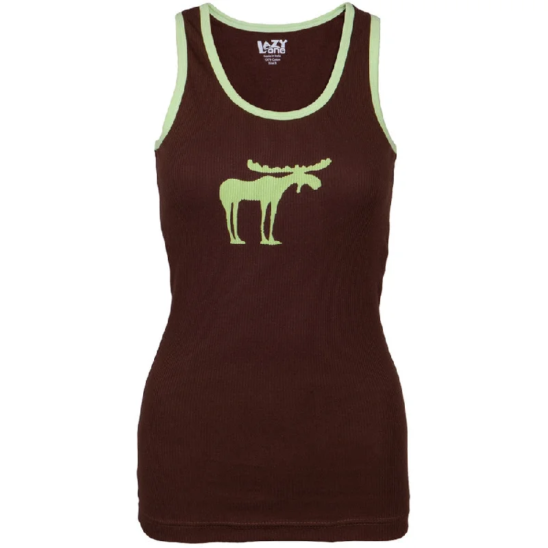 Funky Moose Silhouette Juniors Tank Top coral tank top