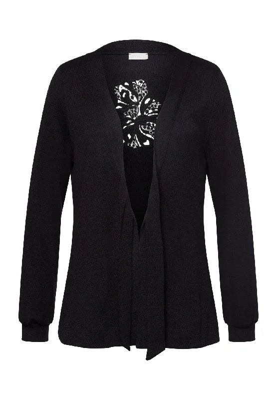 Marlene Wool Blend Front-Tie Cardigan | Black 78874-018 Herringbone Houndstooth Plaid Marlene Wool Blend Front-Tie Cardigan | Black 78874-018 Herringbone Houndstooth Plaid