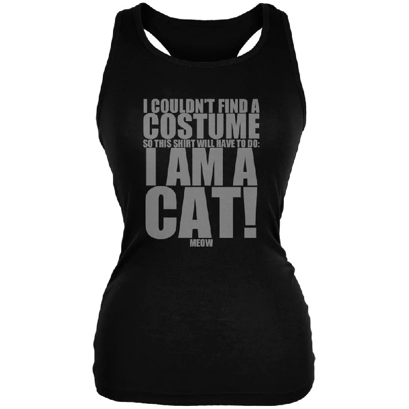 Halloween Cheap Cat Costume Black Juniors Soft Tank Top grey tank top