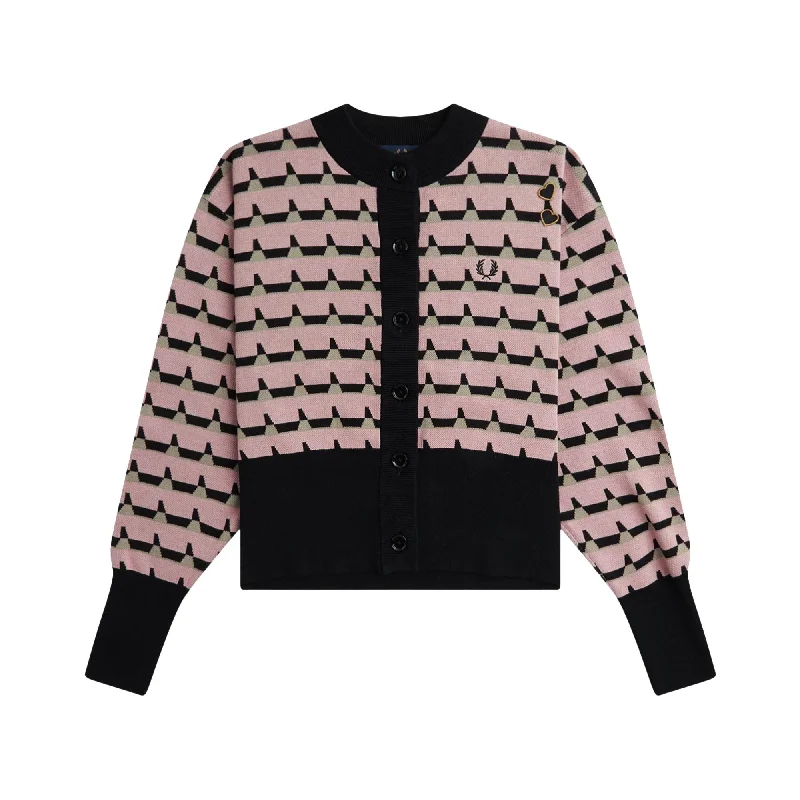 Fred Perry SK7108 Jacquard Cardigan Collared Crew Neck Turtle Neck