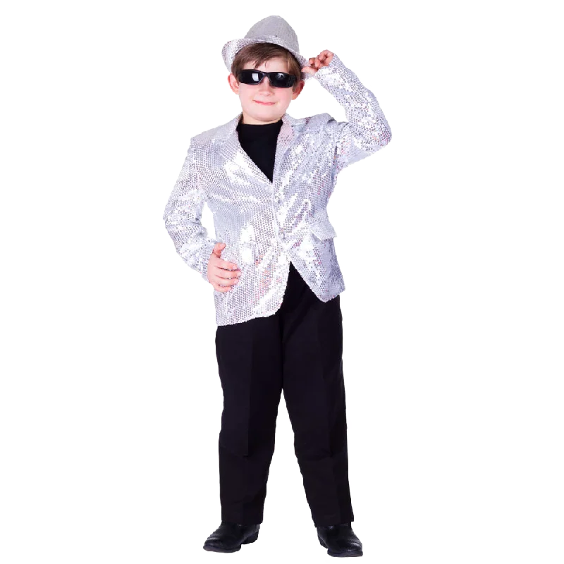 Silver Sequin Jacket - Kids Trench Coat Raincoat Waterproof Jacket