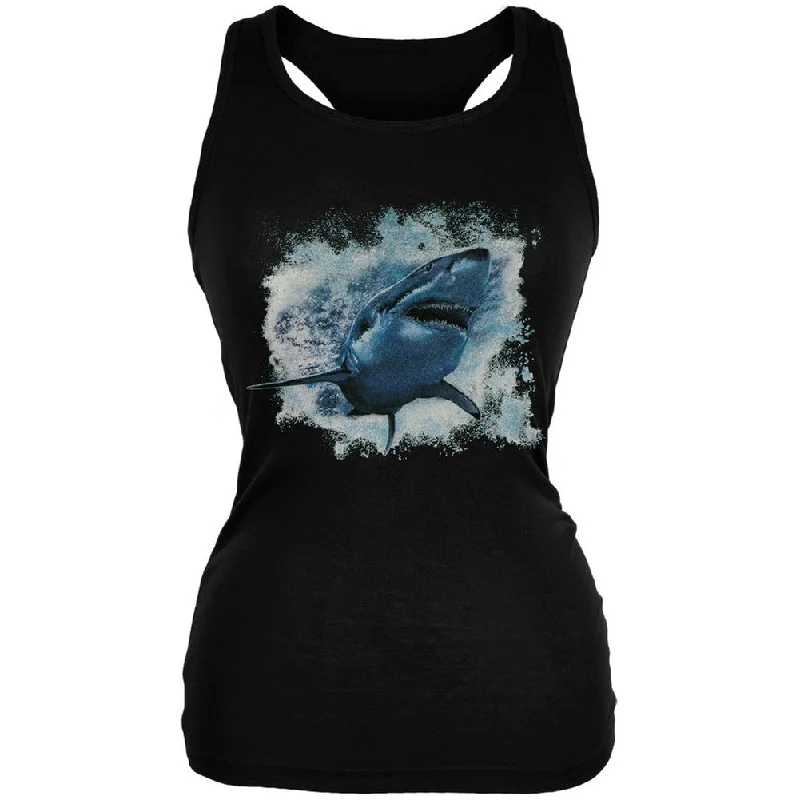Great White Shark Black Juniors Soft Tank Top slim fit tank