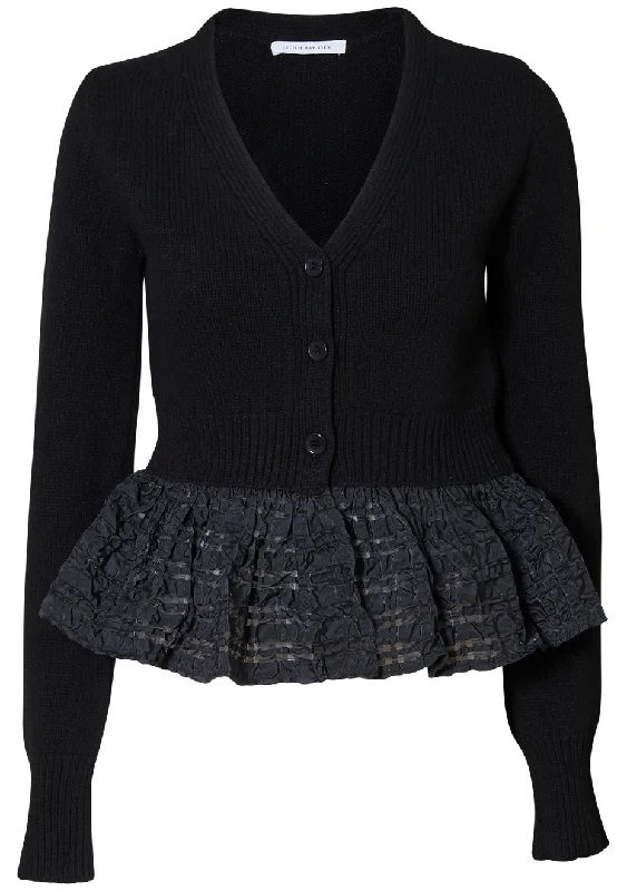 Vision Cashmere Cardigan Black Wool Fabric Cashmere Fabric Tweed Fabric