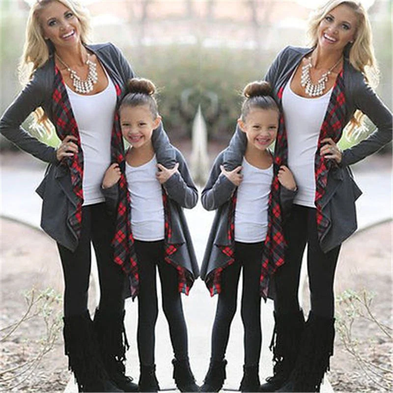 Autumn Long Sleeve Family Outfits Clothing Mother Daughter Cardigan Sweater Solid Print Embellished Autumn Long Sleeve Family Outfits Clothing Mother Daughter Cardigan Sweater Solid Print Embellished