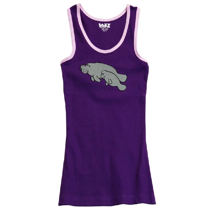 Manatee and Baby Juniors Tank Top lavender tank top