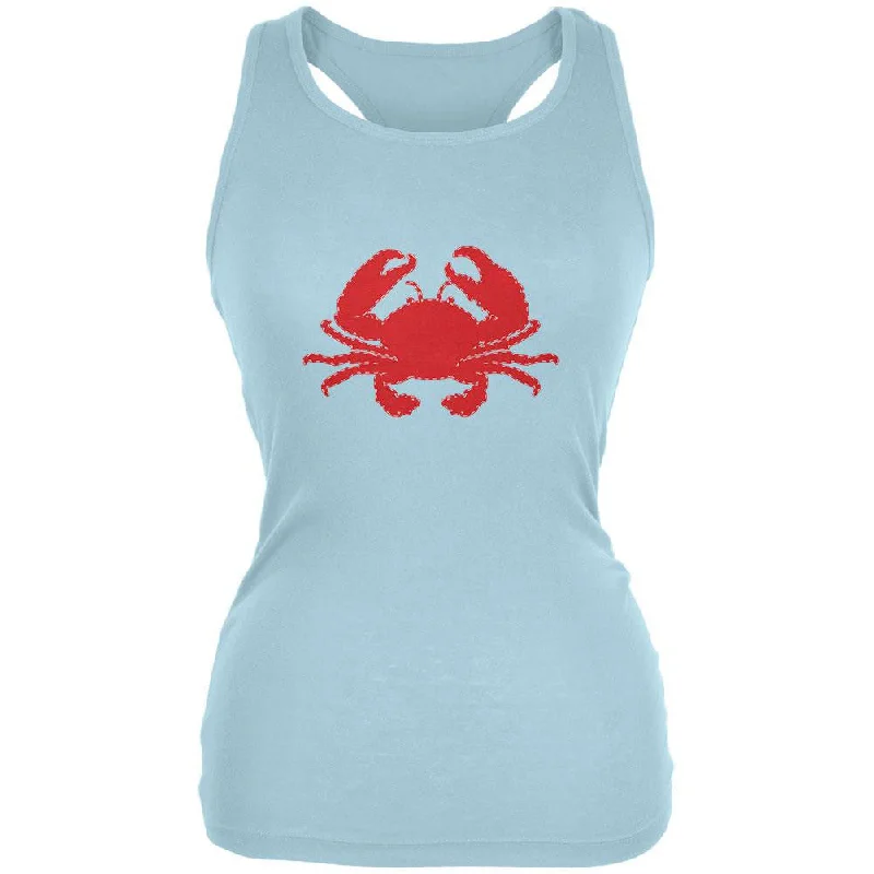 Summer - Crab Faux Stitched Juniors Soft Tank Top spandex blend tank