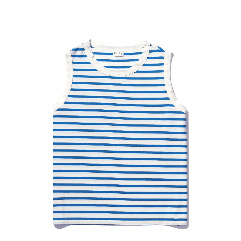The Tank - White/Royal Blue white tank top