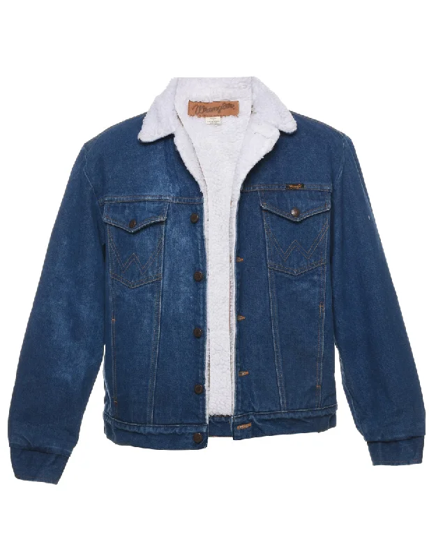 Wrangler Shearling Denim Jacket - M Jersey Jacket Tulle Jacket Batik Jacket