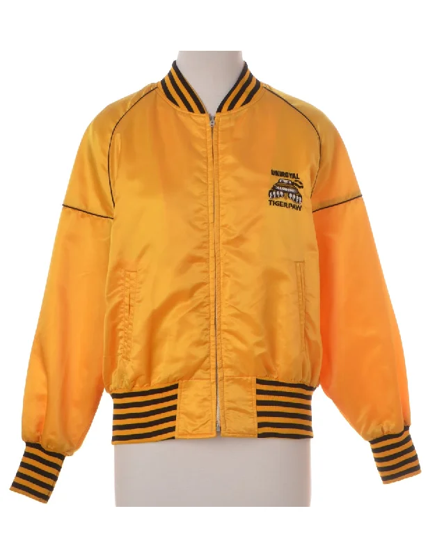 Yellow Team Jacket Front Pockets Side Pockets Patch Pockets