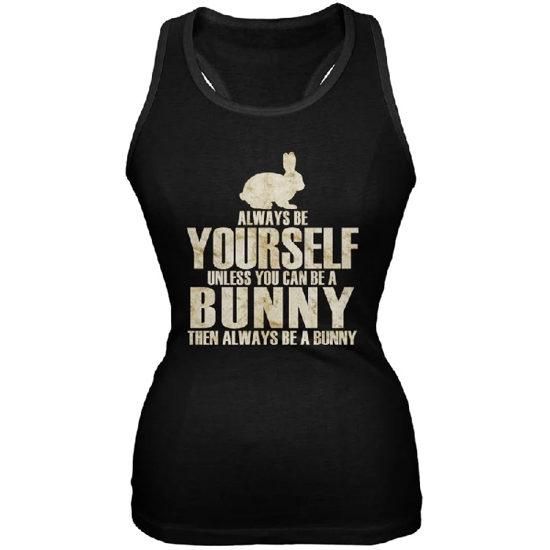 Always Be Yourself Bunny Black Juniors Soft Tank Top strapless tank top