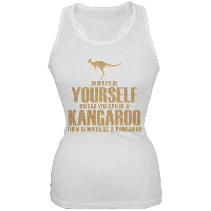 Always Be Yourself Kangaroo White Juniors Soft Tank Top boho tank top