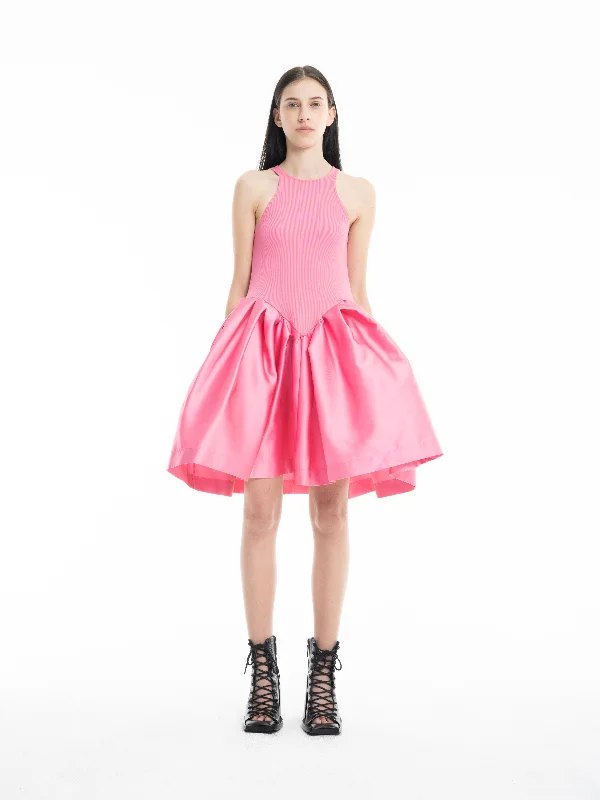 PINK MINI DRESS WITH TANK TOP SCOOPED cherry red tank