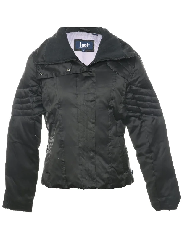 Zip Front Puffer Jacket - M Satin Jacket Silk Jacket Chiffon Jacket