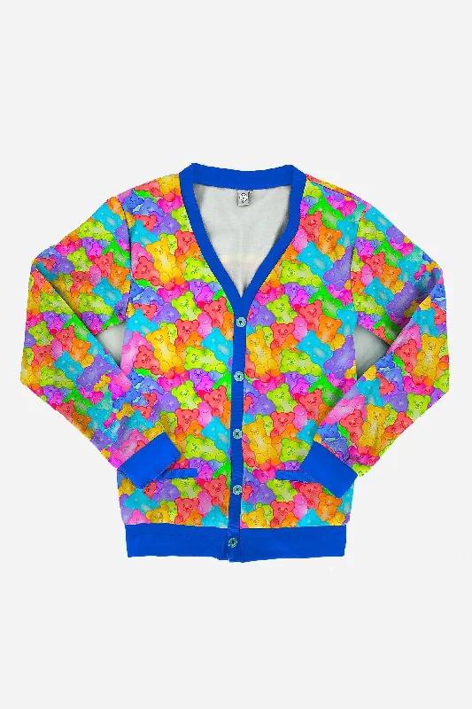 Gummy Bear KidCore Cardigan Notch Collar Peter Pan Collar Cowl Neck