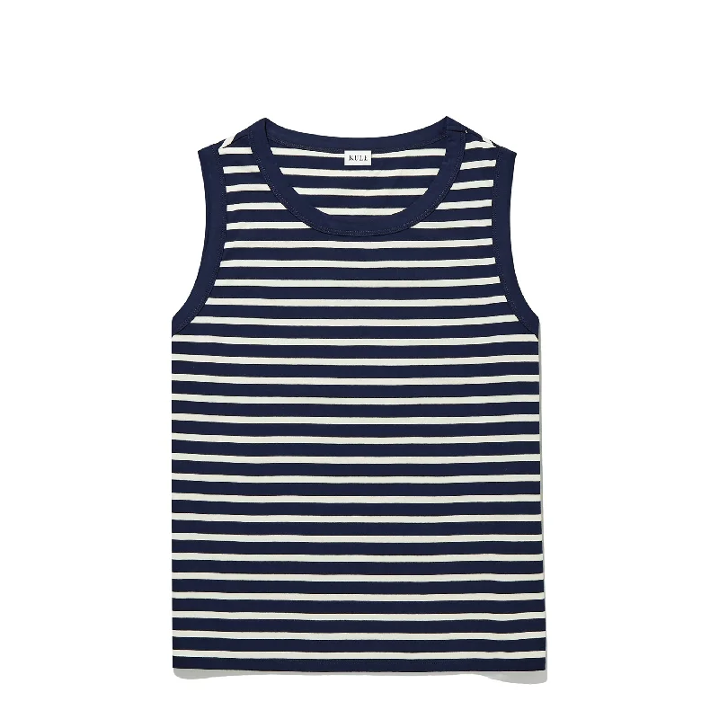 The Tank - Navy/Cream beige tank top