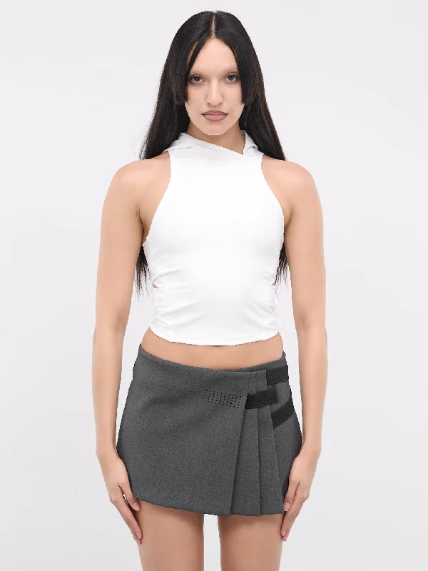 Asymmetric Hooded Tank (TS9W-WHITE) scoop neck tank