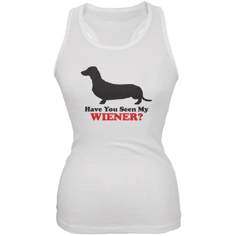 Have You Seen My Weiner White Soft Juniors Tank Top cozy tank top