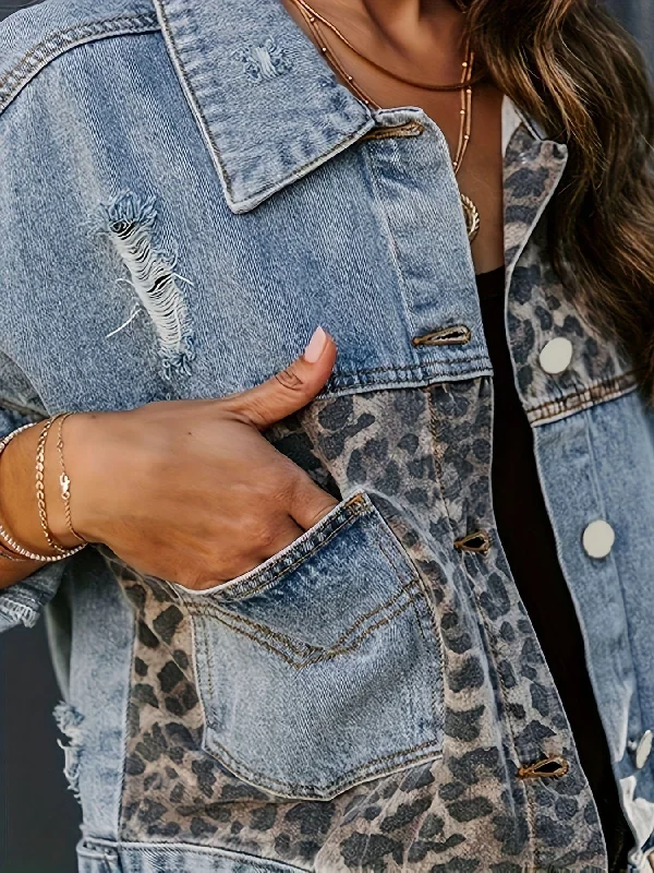Autumn Denim Jacket Denim Fabric Leather Fabric Suede Fabric