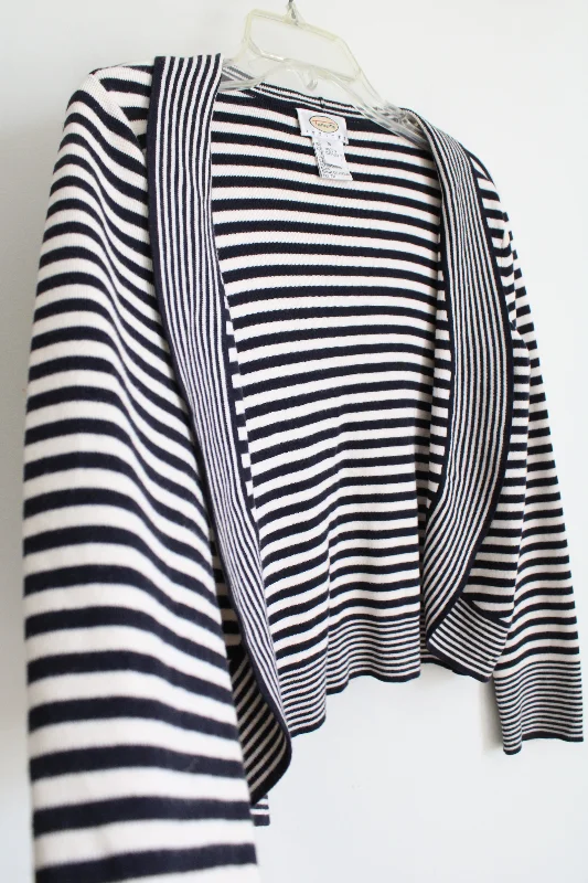 Talbots Dark Navy & Cream Striped Knit Cardigan | M Petite Neon metallic Matte