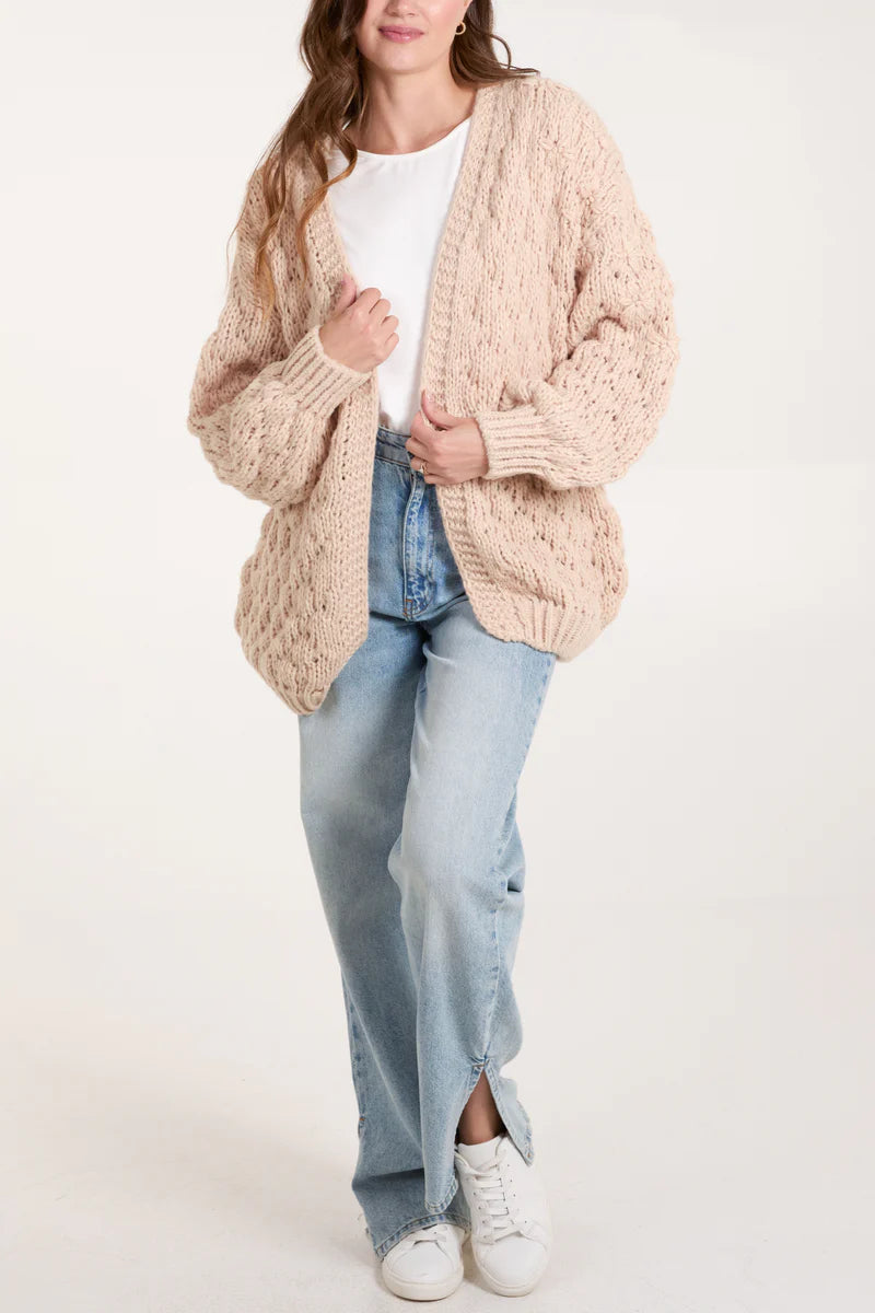 Nova Oversized Cardigan Lace Blend Ribbed Blend Corduroy Blend