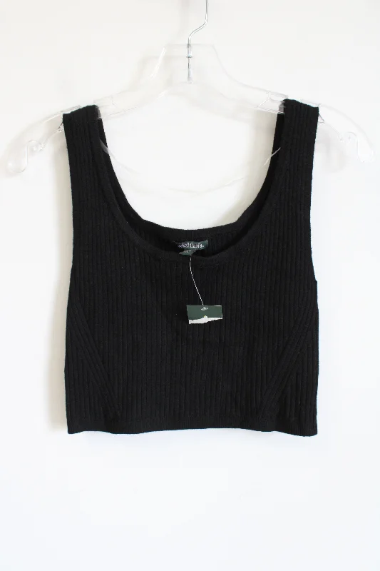 NEW Wild Fable Black Ribbed Knit Crop Tank | M strappy tank top