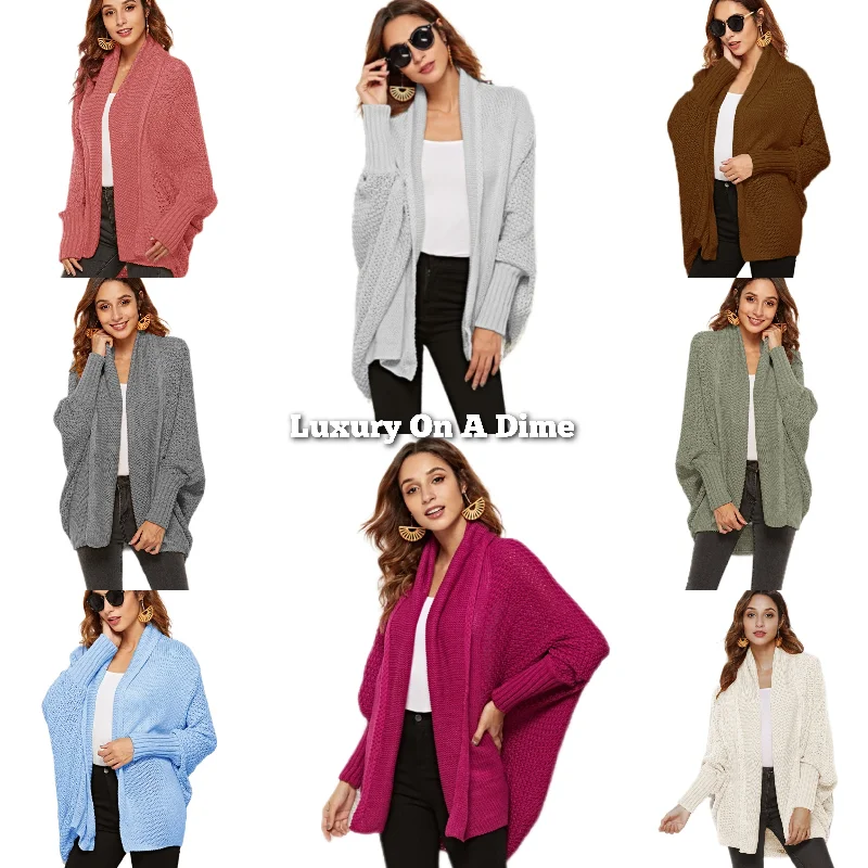 Oversized Knit Cardigan Batwing Sleeve Lightweight Baggy Open Front Sweater Plaid Cardigan Polka Dot Checkered Oversized Knit Cardigan Batwing Sleeve Lightweight Baggy Open Front Sweater Plaid Cardigan Polka Dot Checkered