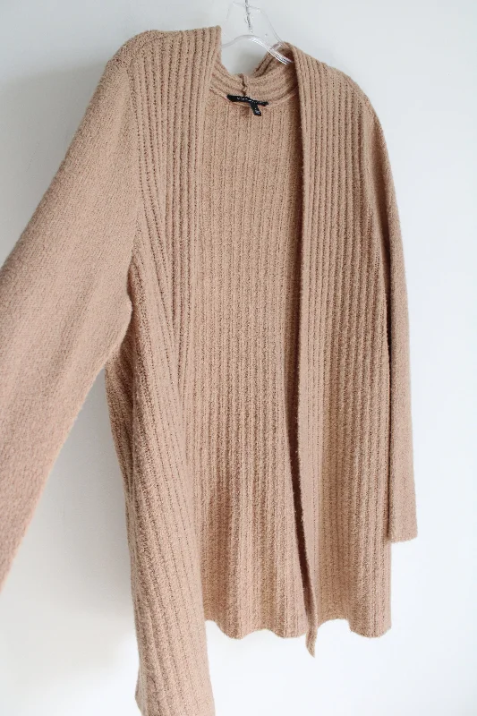 Signature | Studio Light Brown Ribbed Soft Long Cardigan | S Machine Wash Dry Clean Hand Wash