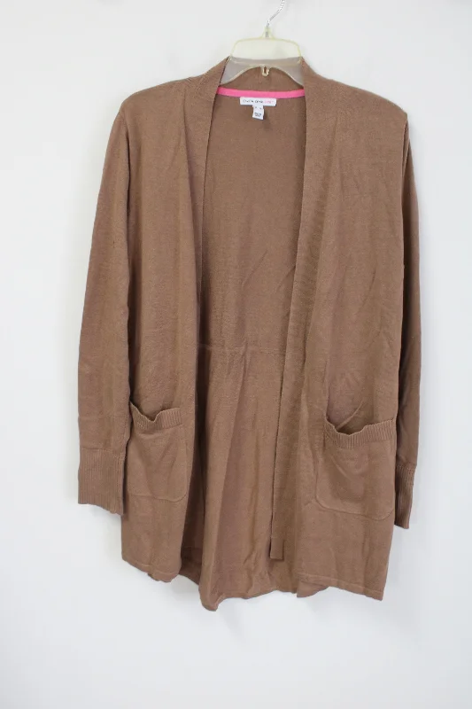 Isaac Mizrahi Live! Brown Knit Cardigan | M Chenille Fabric Brocade Fabric Lace Fabric Isaac Mizrahi Live! Brown Knit Cardigan | M Chenille Fabric Brocade Fabric Lace Fabric