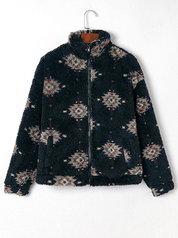 Black Sherpa Jacket, Aztec Floral Denim Jacket Leather Jacket Suede Jacket