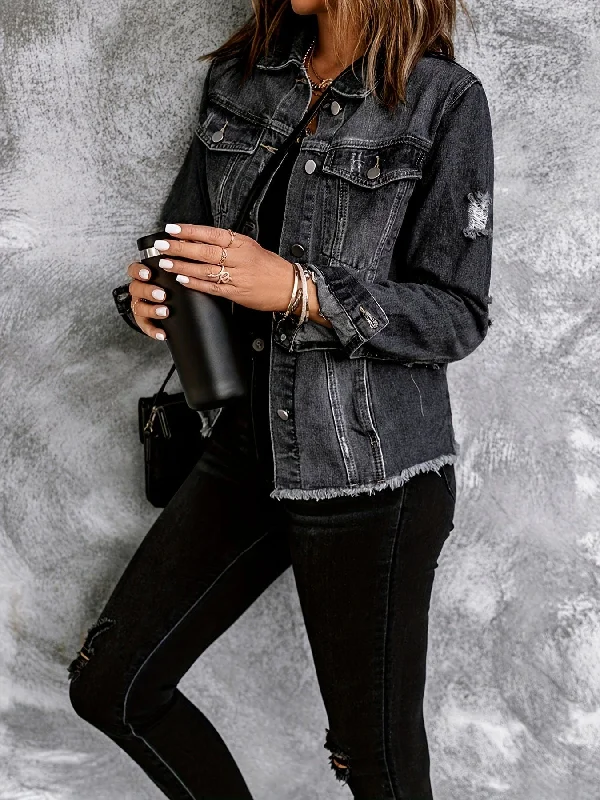Black Denim Jacket Fleece Jacket Down Jacket Parka