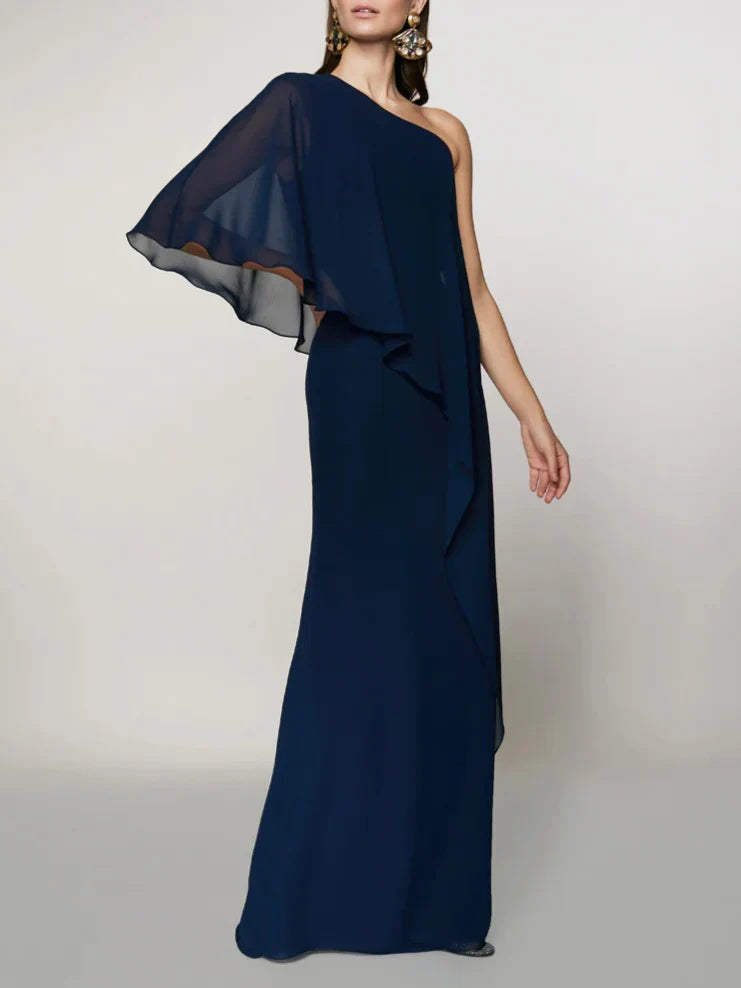 A-line/Princess One Shoulder Sleeveless Floor mopping Mother of the bride dresses