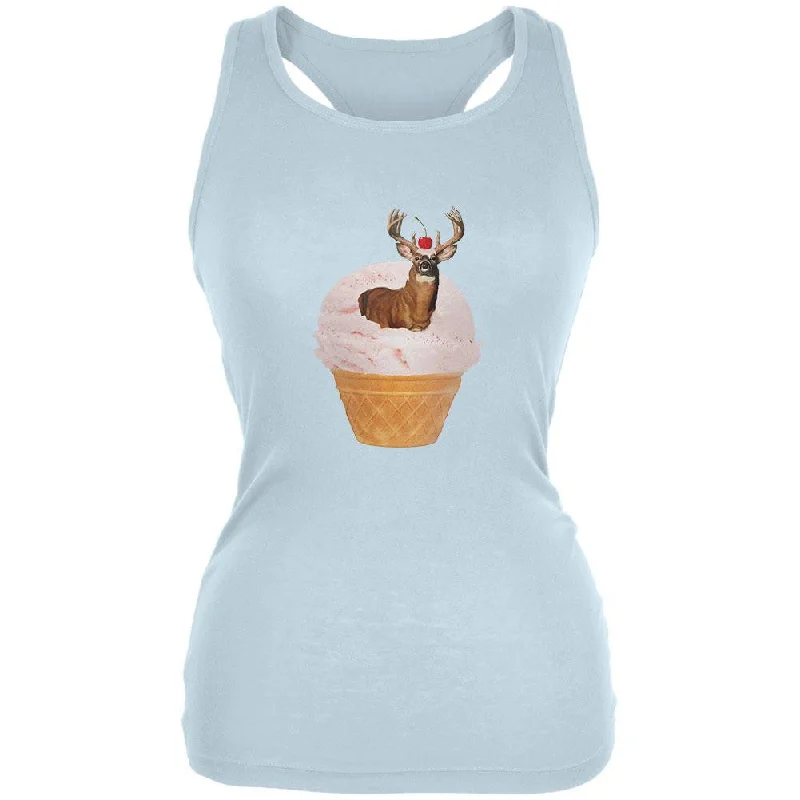 Ice Cream Cone Buck Red Juniors Soft Tank Top neon tank top