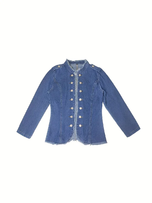 Black Washed Denim Jacket Nylon Jacket Polyester Jacket Spandex Jacket